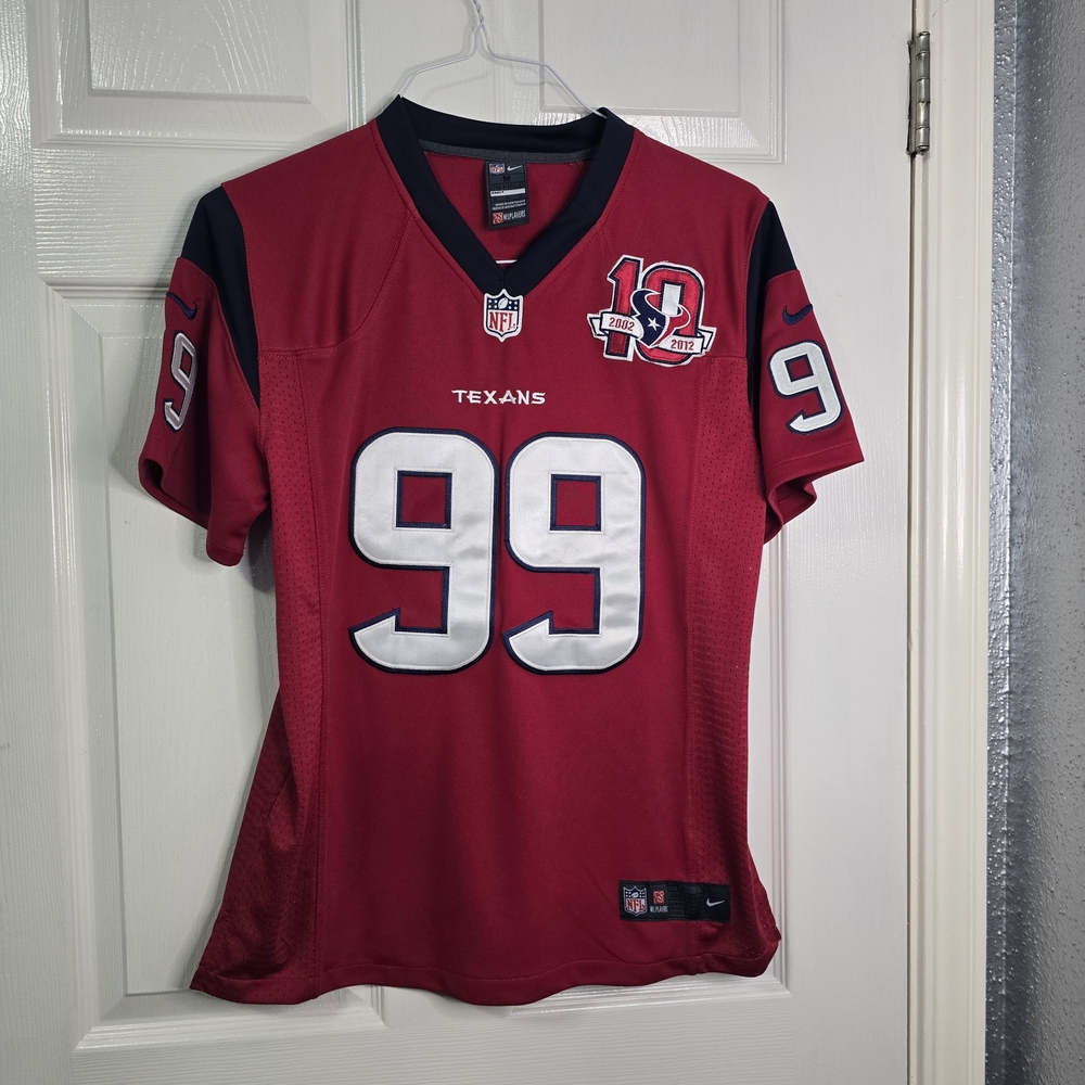 Watt NFL Red and Black On-Field Jersey